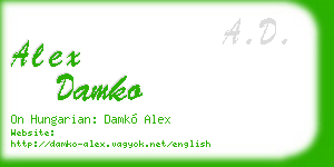 alex damko business card
